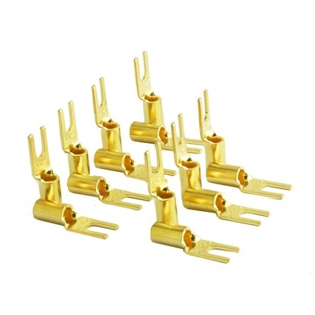 Furutech High Performance Spade connector - Gold Plated (20pcs/set) (10AWG), FP-209-10(G)