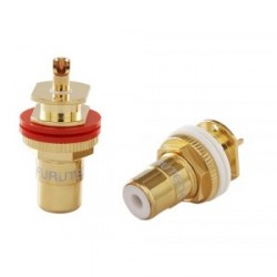 Furutech RCA Terminal Socket, Color ring: White/Red Conductor with Phosphor Bronze &24k Gold plated(2pcs/set), FP-900 (G)