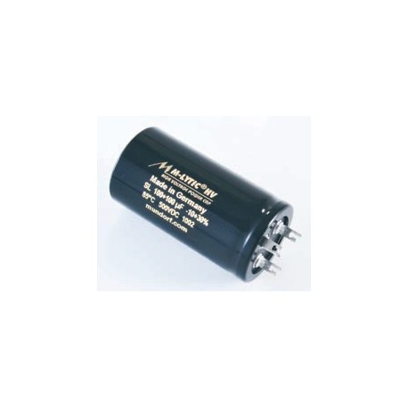 Capacitor Mundorf MLytic HV Power Cap 50+50uF 500VDC 85C 3pin, MLSL500-50+50