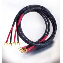 DH-Labs Silver Sonic Q10 Audio Speaker internally bi-wired stereo cable, terminated with Silver Locking Bananas + Spades, 4m