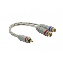 EarthquakeSound MTRCA-Y2F 1 Male / 2 Female Y-Connector with Gold Terminals