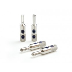 Oyaide Banana plug w/screw clamp set (silver/rhodium plating) 4pcs set SRBN