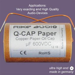 Rike Audio Copper/Paper/Oil Q-CAP2 PIO capacitor 2,2uF 600V