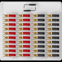 AudioQuest SureGrip® 300 Multi-Spade Gold Tray of 40 Speaker Connectors