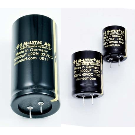 Electrolytic capacitor Mundorf MLytic AG glue on 10000 uF 63VDC 125C 2pin