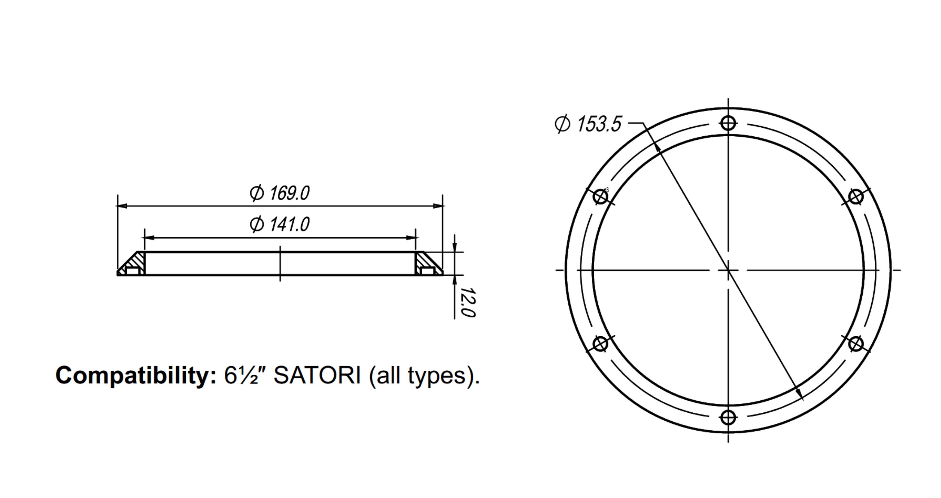 SB Acoustics MAGNETIC Grill for Satori  6½" MW16 MR16 midwoofers, 1pair